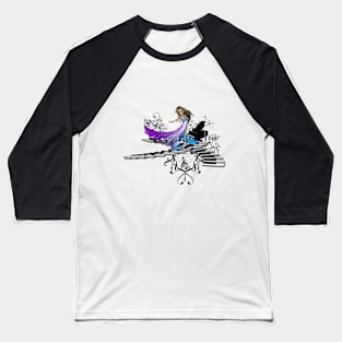 Cute fairy dancing on a piano Baseball T-Shirt